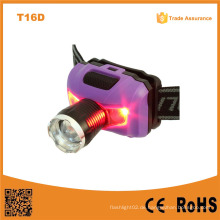 T16D leistungsstarke XPE LED + 2red SMD Teleskop LED Scheinwerfer AAA Batterie